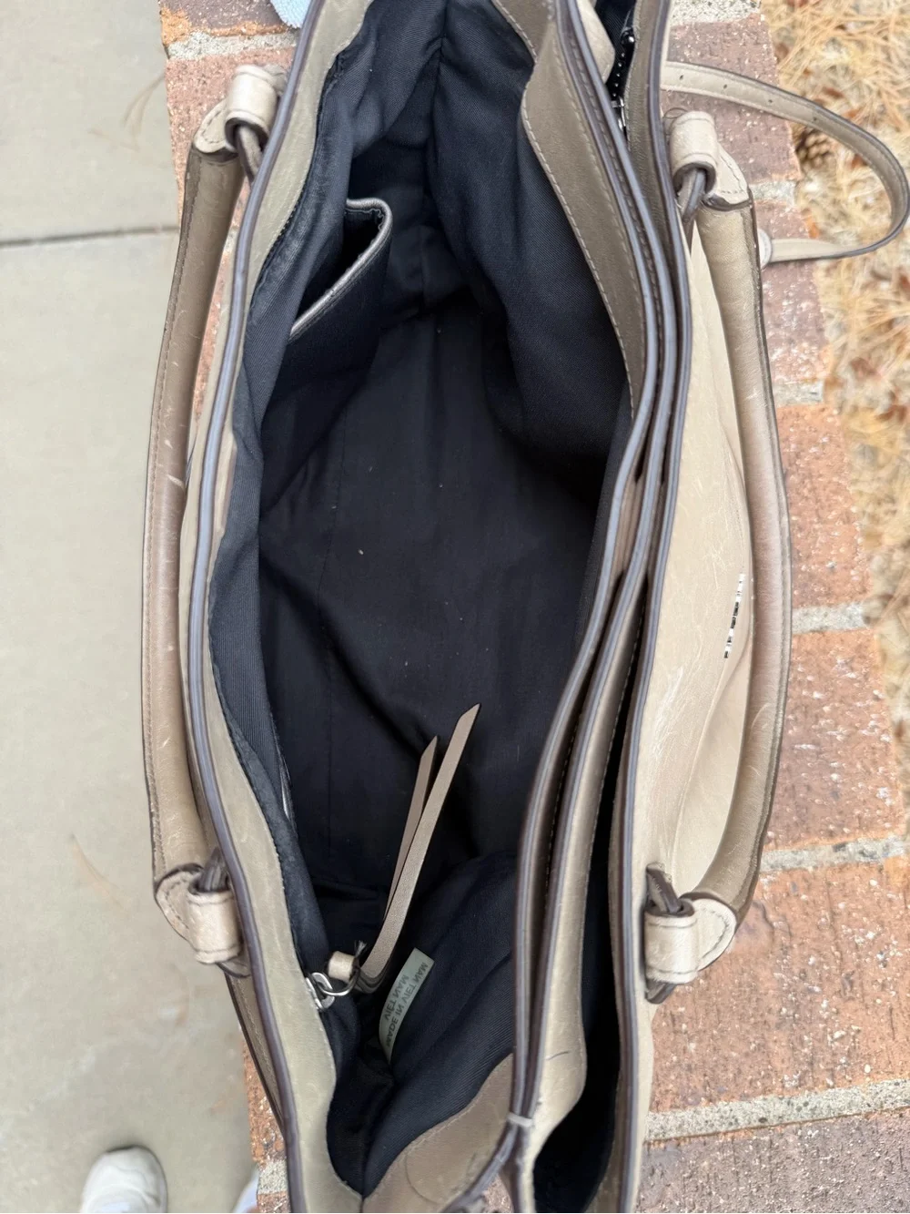 Coach Taupe Grey Leather Tote Satchel Crossbody Bag with S